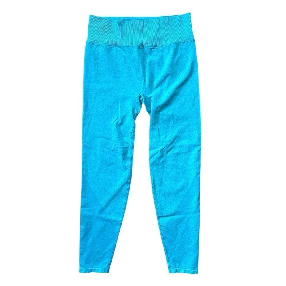 PINK Active Blue Seamless High Waist Active 7/8 Length Workout Leggings Sz Large